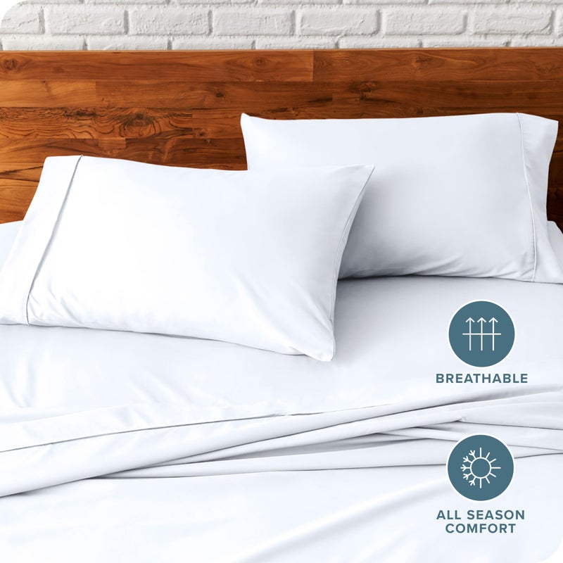 Bare Home Microfiber Pillow Cases - Standard/Queen Size Set of 2 - Cooling Pillowcases - Double Brushed - Medium Blue Pillowcases 2 Pack - Easy Care (Standard Pillowcase Set of 2, Medium Blue) - Image 5